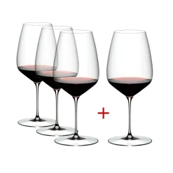 Vessière Cristaux Verre À Vin|Coffrets Verres Cristal|Verre Carbenet Merlot dégustation Veloce Riedel X4 (dont 1 gratuit)