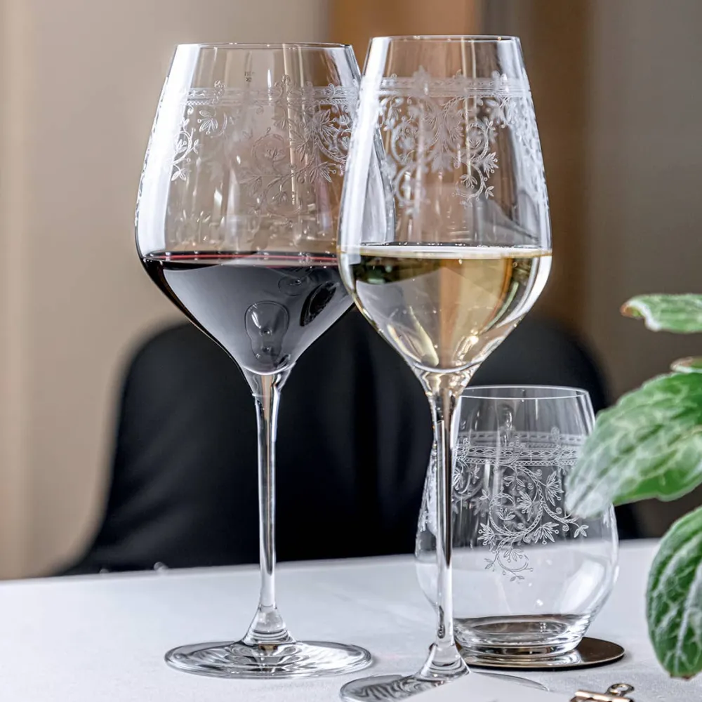 Vessière Cristaux Verre En Cristal Taillé|Art De La Table|Verre vin bordeaux Arabesque Spiegelau X2
