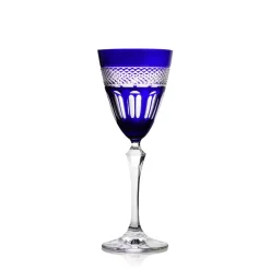 Vessière Cristaux Verre Cristal Couleur|Art De La Table|Verre vin cristal bleu mireille N°3