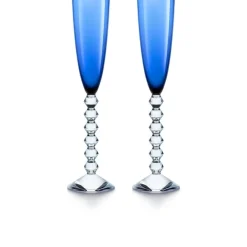 Vessière Cristaux Art De La Table|Flûte Champagne|Véga flutissimo bleu x2 baccarat