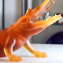 Vessière Cristaux Editions D’Art|Bestiaire|Wild crocodile orange orlinski daum