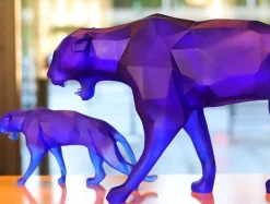 Vessière Cristaux Editions D’Art|Bestiaire|Wild panther bleu orlinski daum