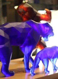 Vessière Cristaux Editions D’Art|Bestiaire|Wild panther bleu orlinski daum