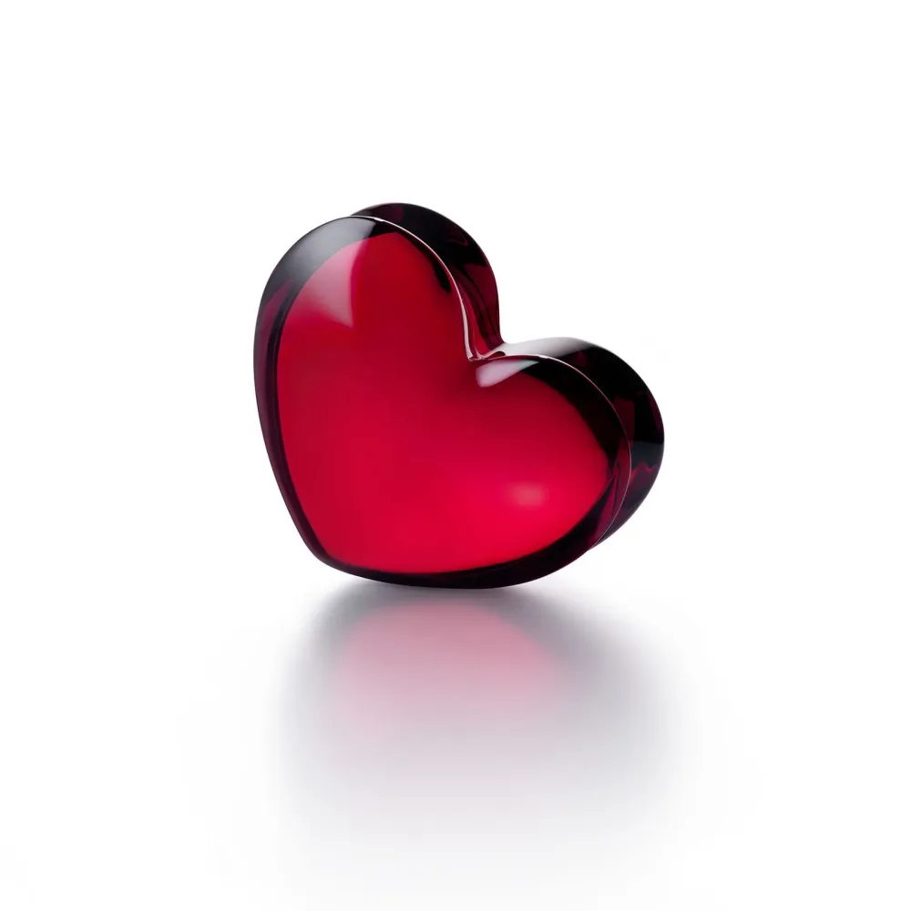 Vessière Cristaux Décoration|Sulfures, Presse-Papiers Cristal|Zinzin coeur rouge baccarat